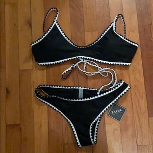 Black w/white stitching swimsuit